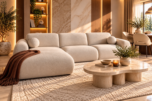 Canapé d'angle convertible Le Parisien beige